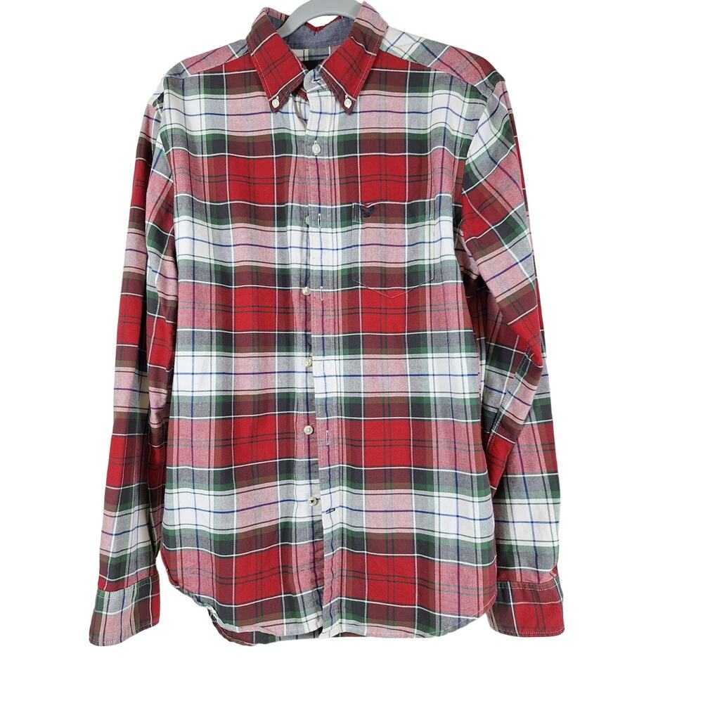 American Eagle  medium men's long sleeve shirt multi color pit to pit 23